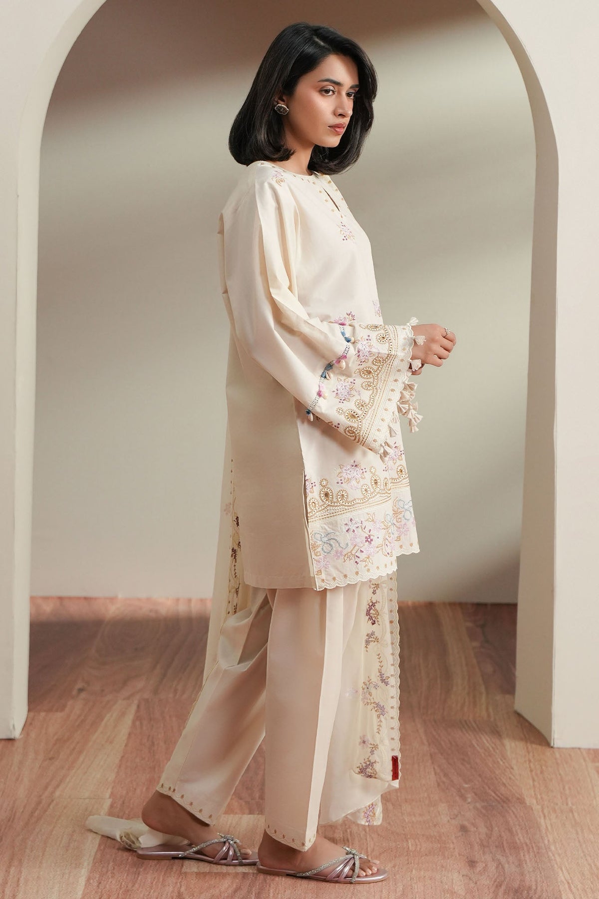 Cross Stitch | Mahiri Embroidered Collection 26 | VORY MOSIAC-4