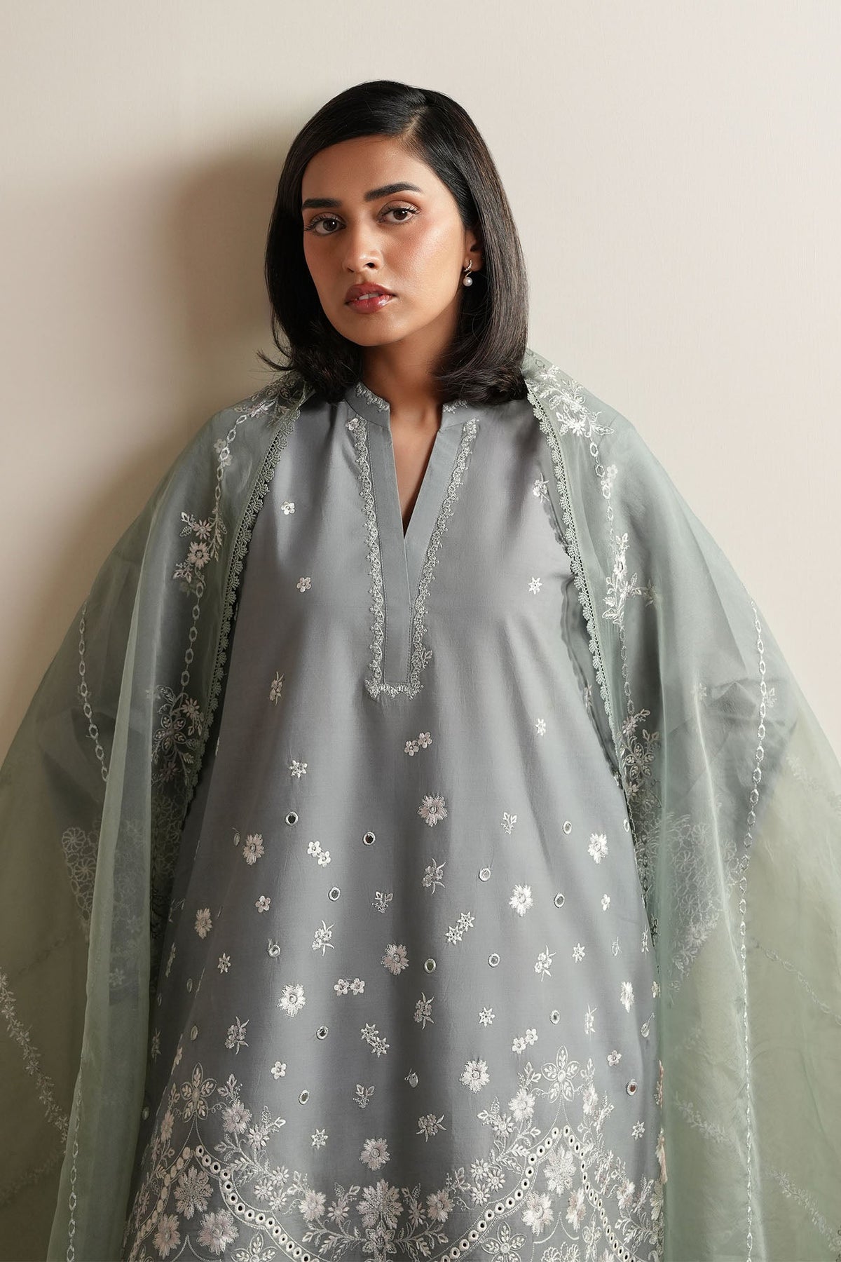 Cross Stitch | Mahiri Embroidered Collection 26 |AQUA REVERIE-3