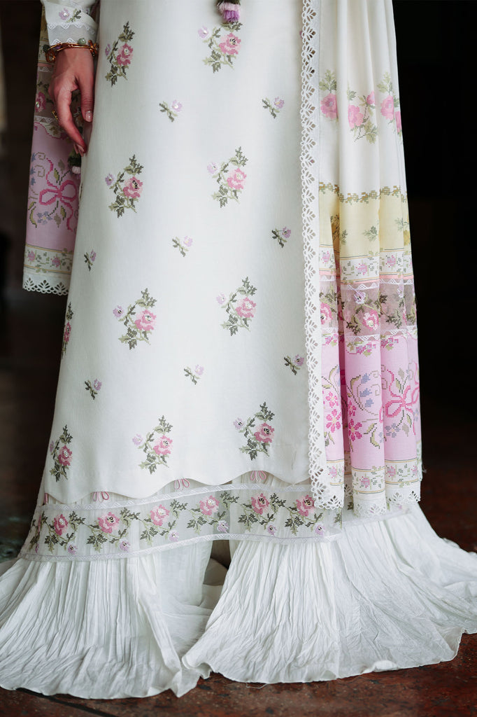 Cross Stitch | Eid Lawn Edit 26 | GARDEN IVORY-5