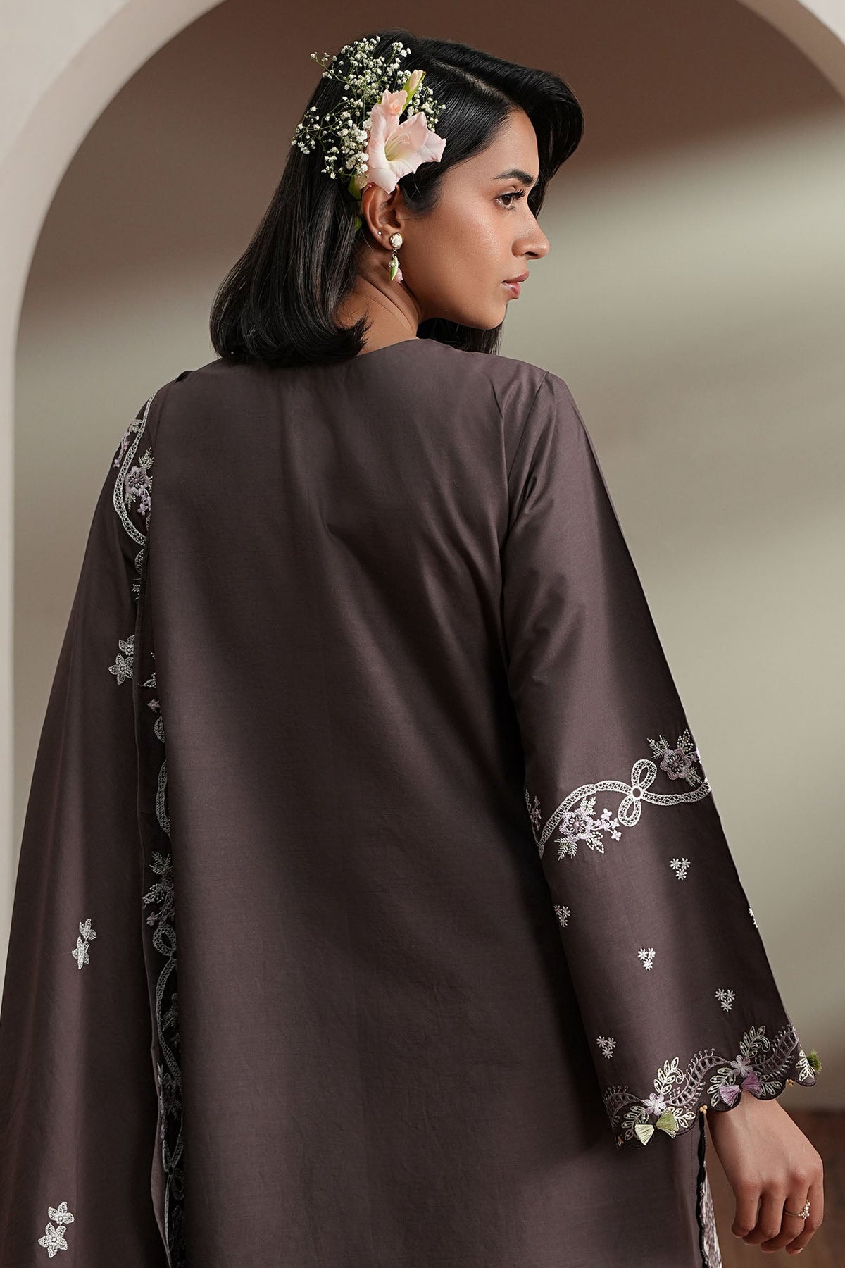 Cross Stitch | Mahiri Embroidered Collection 26 |COCOA WHISPER-3