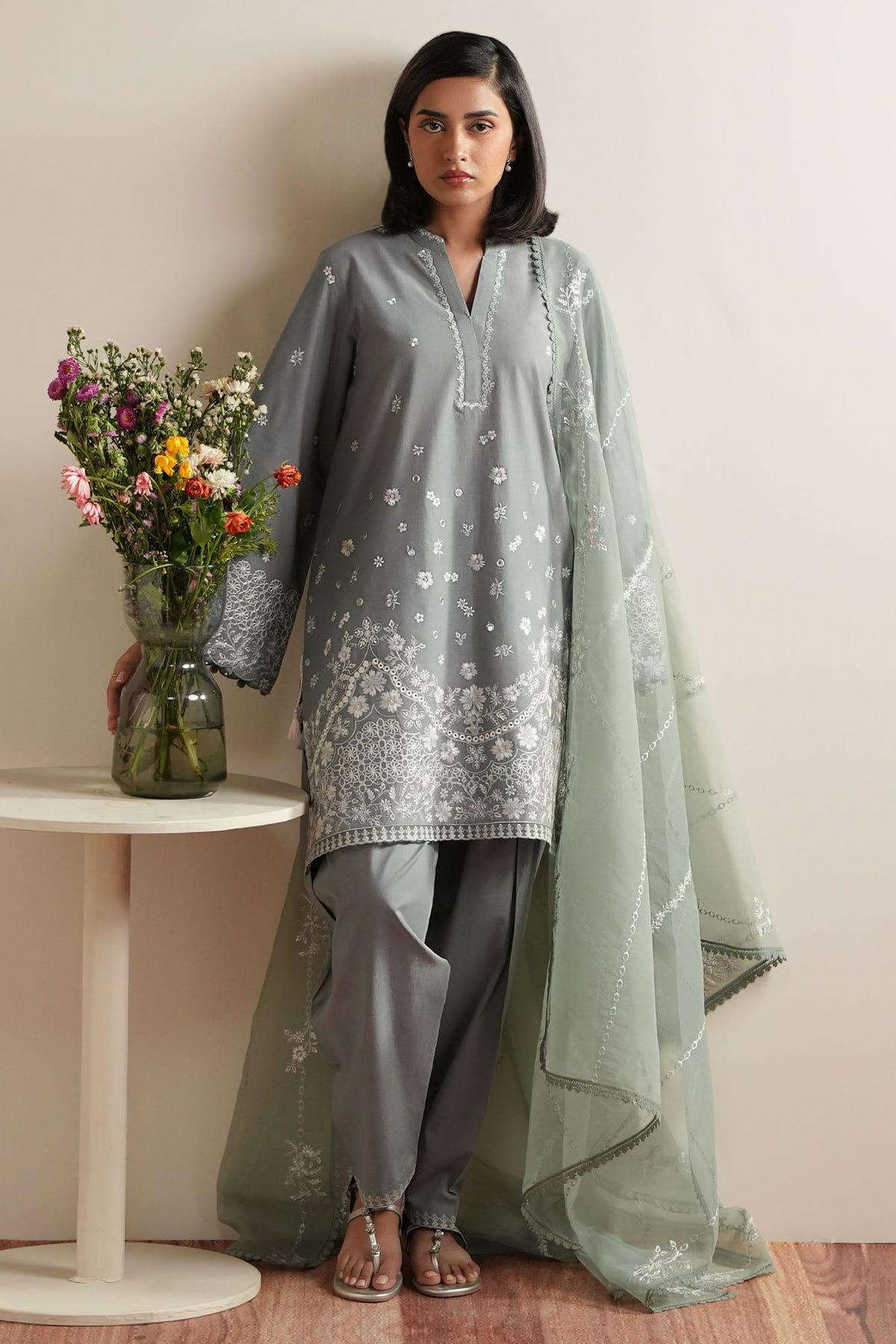 Cross Stitch | Mahiri Embroidered Collection 26 |AQUA REVERIE