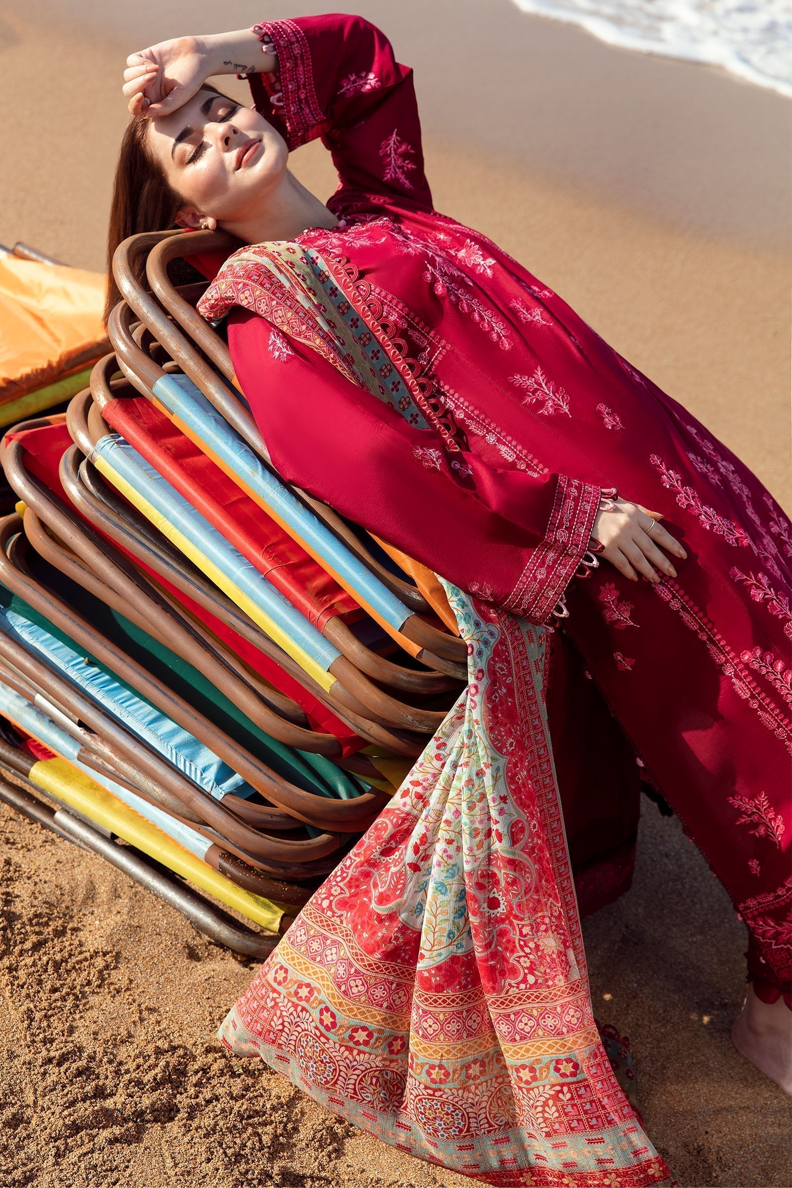 Zaha | Embroidered Lawn Collection | EIRA (ZL23-10 B) by Designer Zaha - House of Maryam - Pakistani Designer Ethnic Wear in {{ shop.shopifyCountryName }}