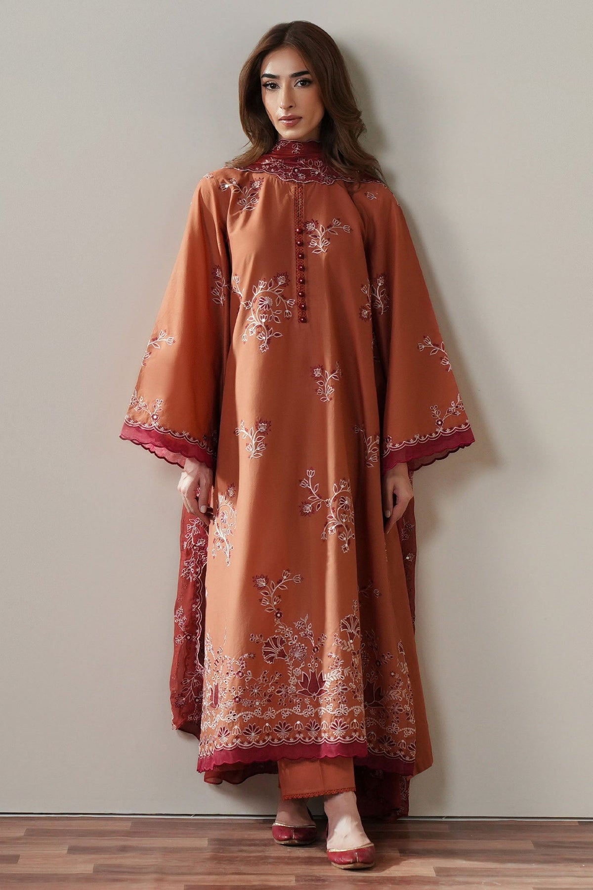 Cross Stitch | Mahiri Embroidered Collection 26 |SCARLET EMBER
