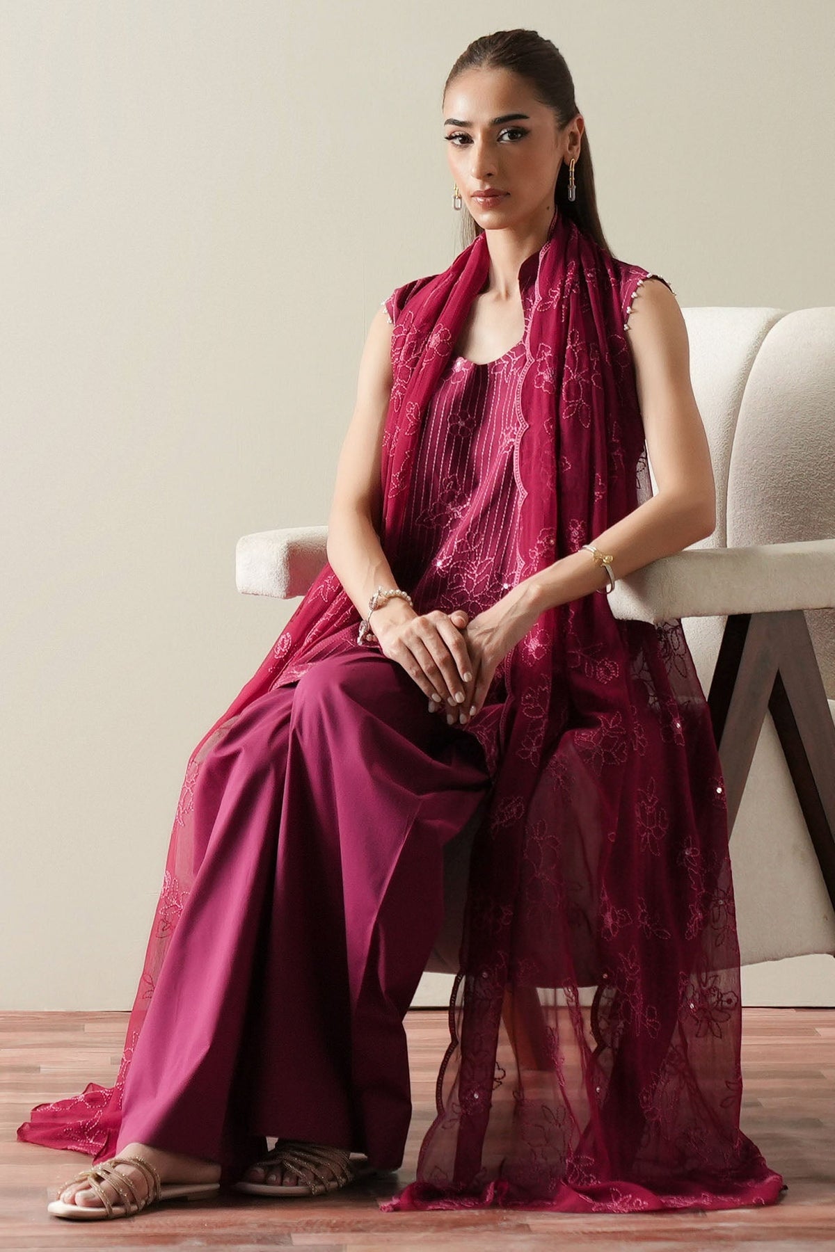 Cross Stitch | Mahiri Embroidered Collection 26 |RUBY GLOW-7