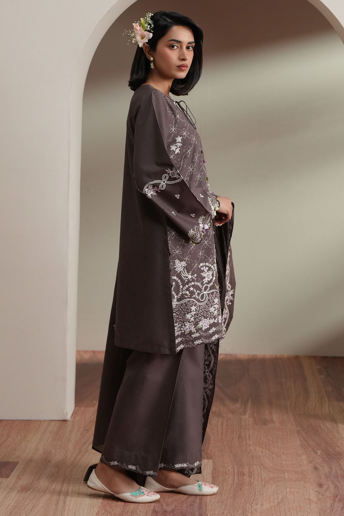 Cross Stitch | Mahiri Embroidered Collection 26 |COCOA WHISPER-5