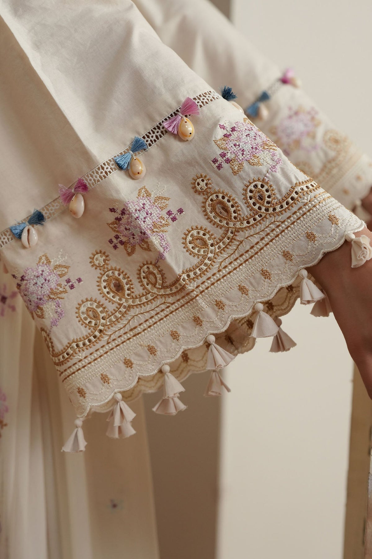 Cross Stitch | Mahiri Embroidered Collection 26 | VORY MOSIAC-7