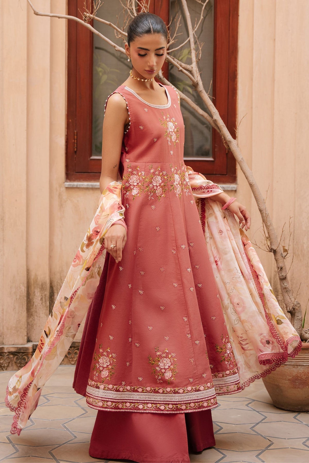 Cross Stitch | Mahiri Embroidered Collection 26 |ROSEATE WHISPER-6
