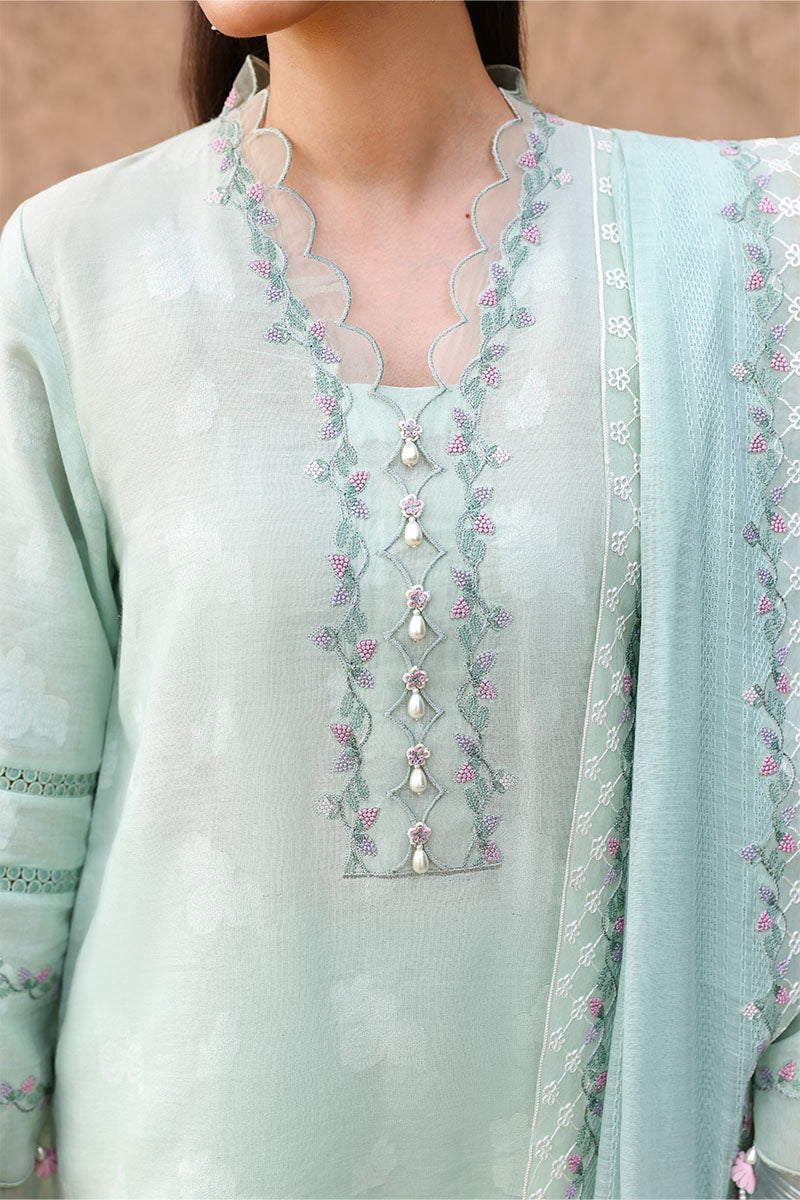 Cross Stitch | Eid Lawn 26 | MISTY MINT-3