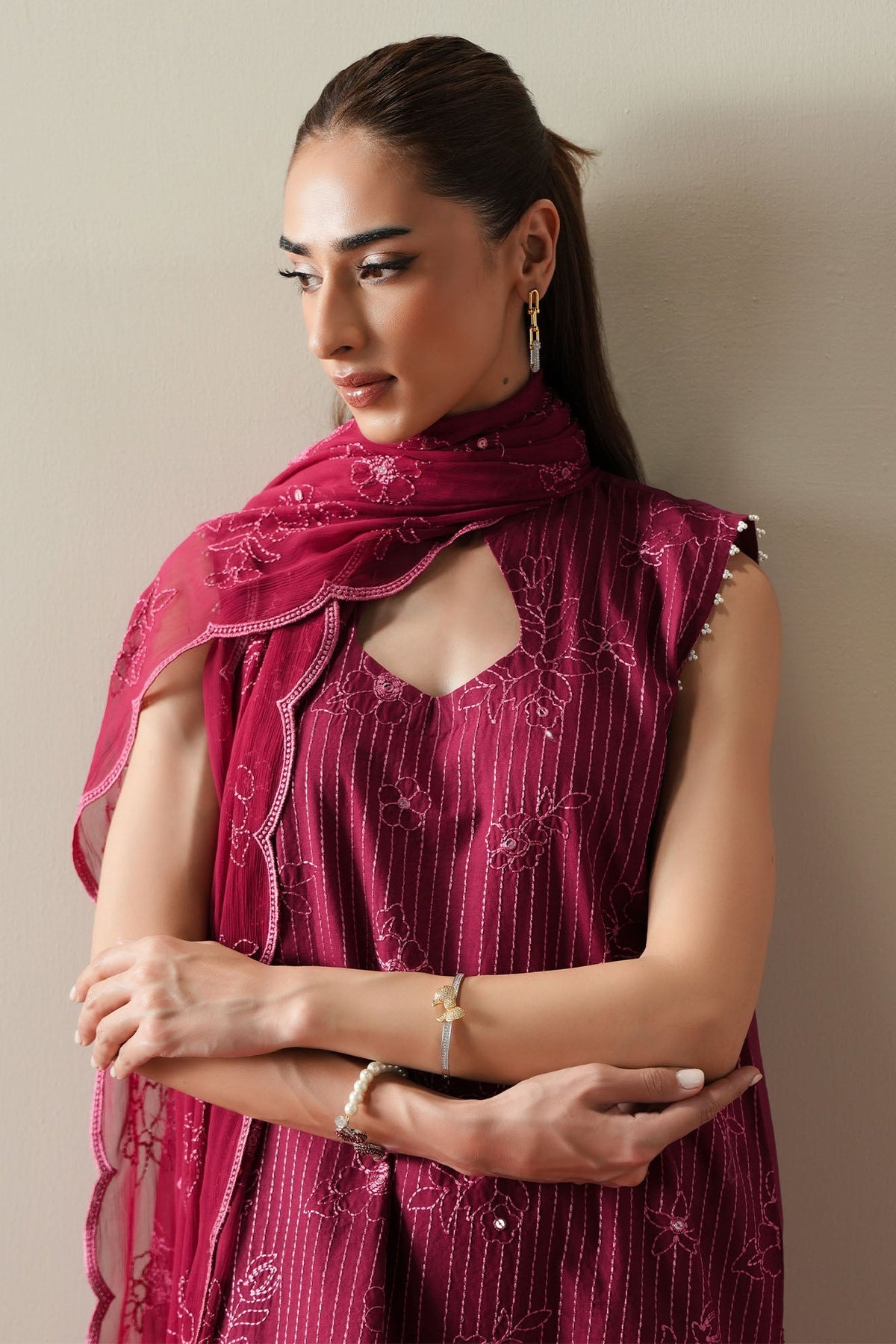 Cross Stitch | Mahiri Embroidered Collection 26 |RUBY GLOW-6