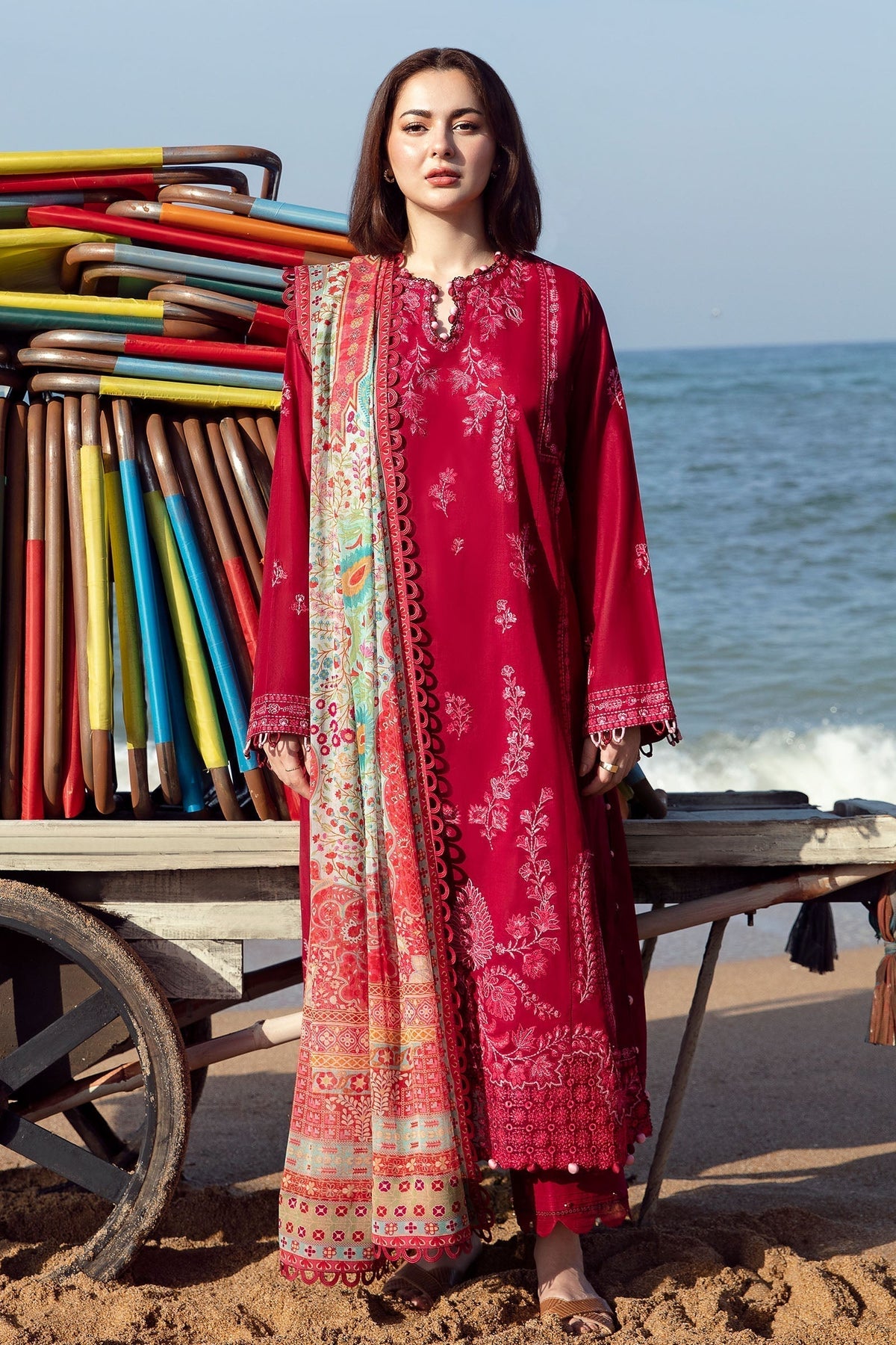 Zaha | Embroidered Lawn Collection | EIRA (ZL23-10 B) -  Zaha Luxury - Original Designer Dress - House of Maryam