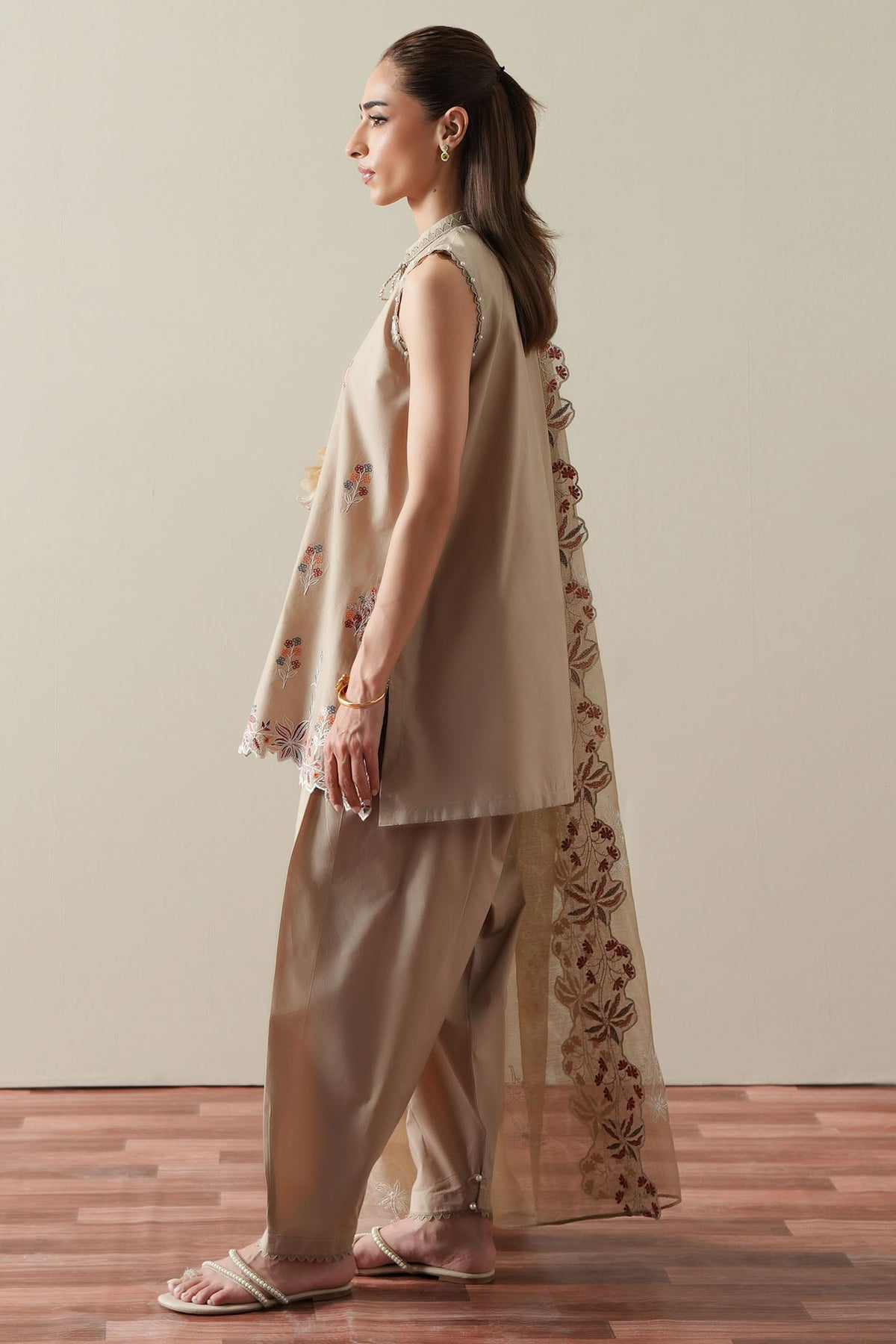 Cross Stitch | Mahiri Embroidered Collection 26 |DUSTY SAGE-4