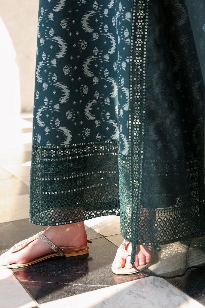 Cross Stitch | Eid Lawn Edit 26 |  TEAL SPRUCE-5