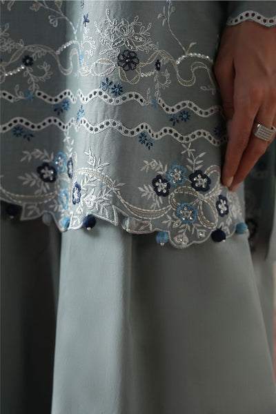 Cross Stitch | Mahiri Embroidered Collection 26 |AQUA SMOKE