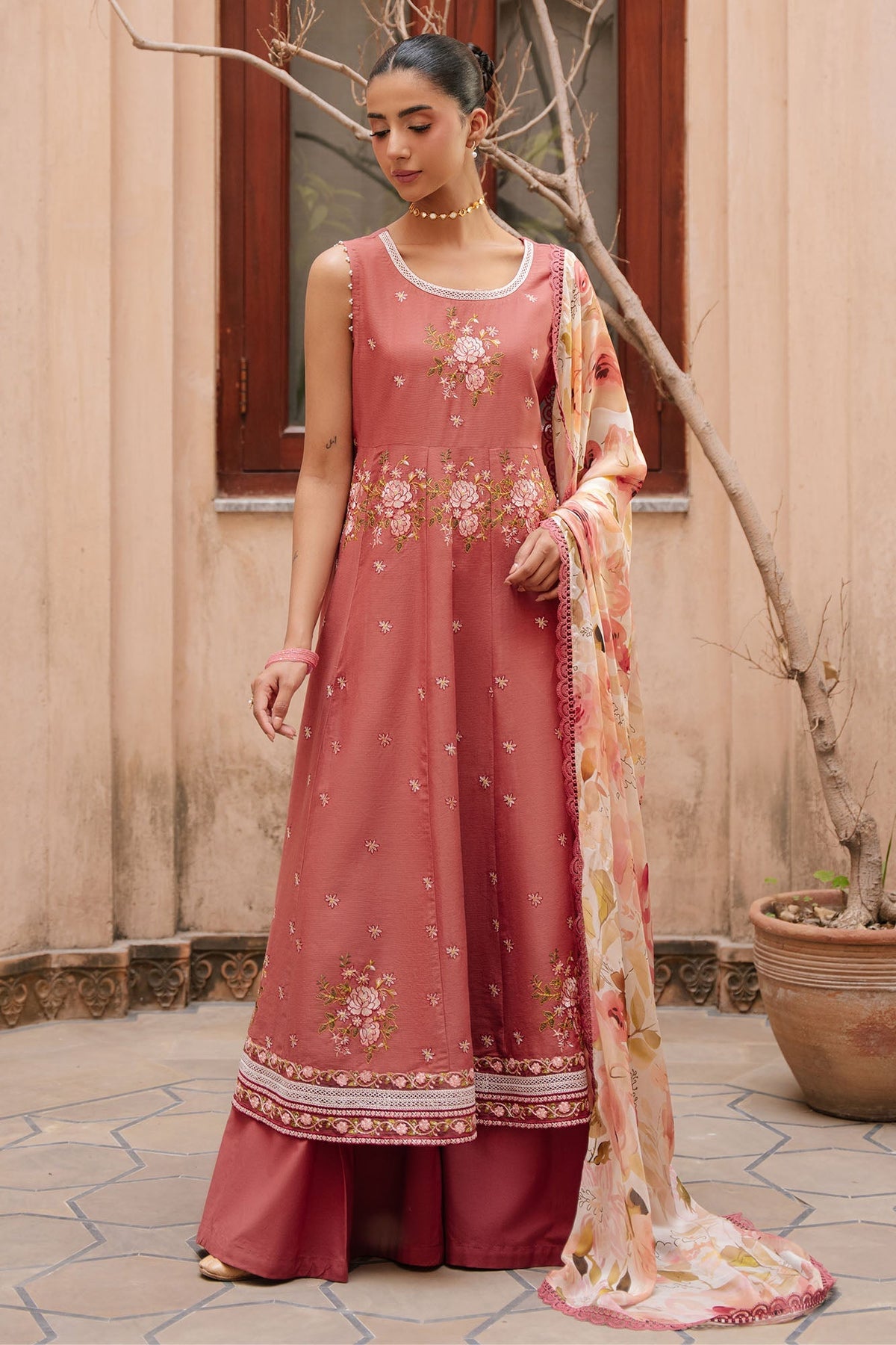 Cross Stitch | Mahiri Embroidered Collection 26 |ROSEATE WHISPER-4