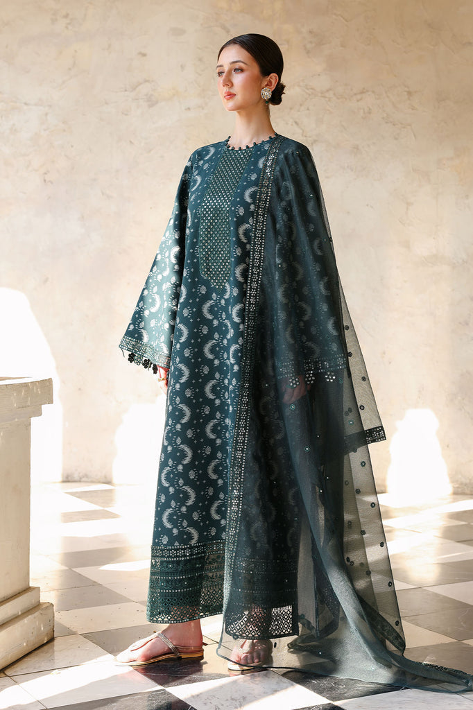 Cross Stitch | Eid Lawn Edit 26 |  TEAL SPRUCE-4