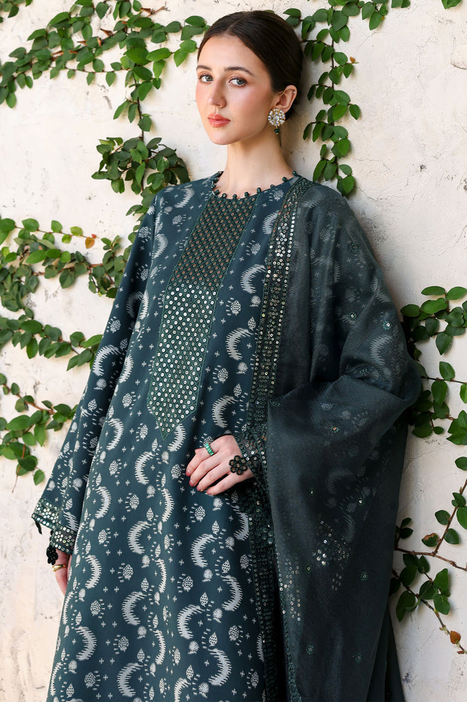Cross Stitch | Eid Lawn Edit 26 |  TEAL SPRUCE-7
