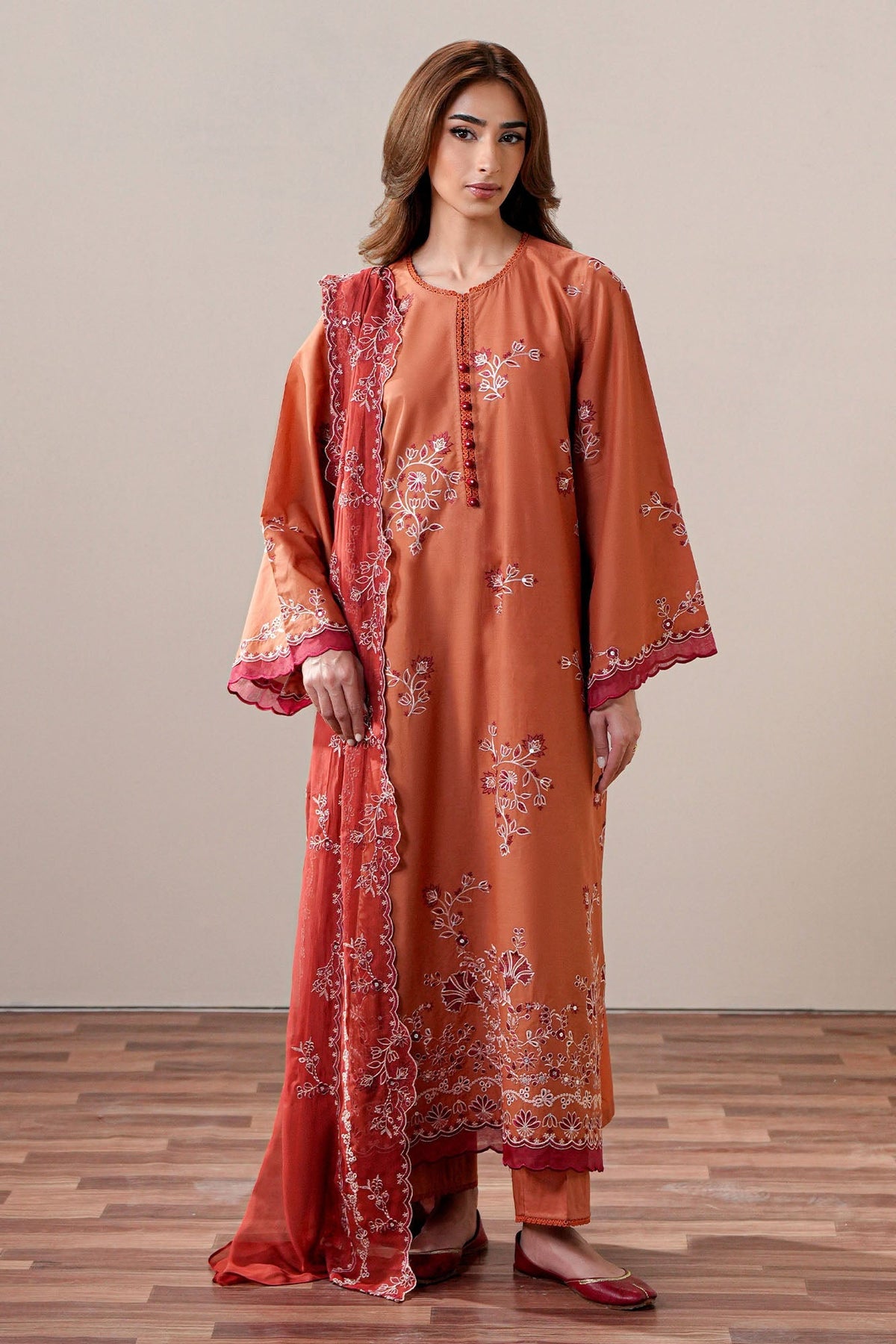 Cross Stitch | Mahiri Embroidered Collection 26 |SCARLET EMBER-5