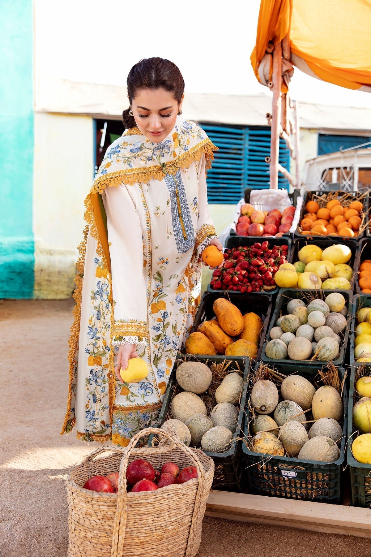 Zaha | Embroidered Lawn Collection | LEYA (ZL23-07 A) -  Zaha Luxury - Original Designer Dress - House of Maryam