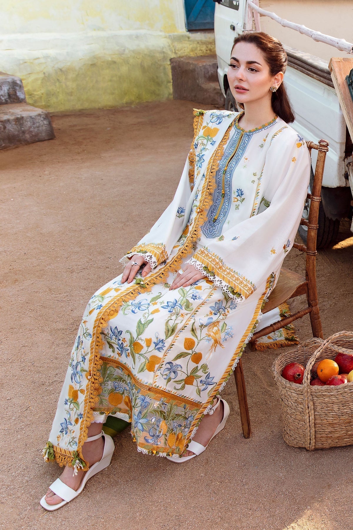 Zaha | Embroidered Lawn Collection | LEYA (ZL23-07 A) -  Zaha Luxury - Original Designer Dress - House of Maryam