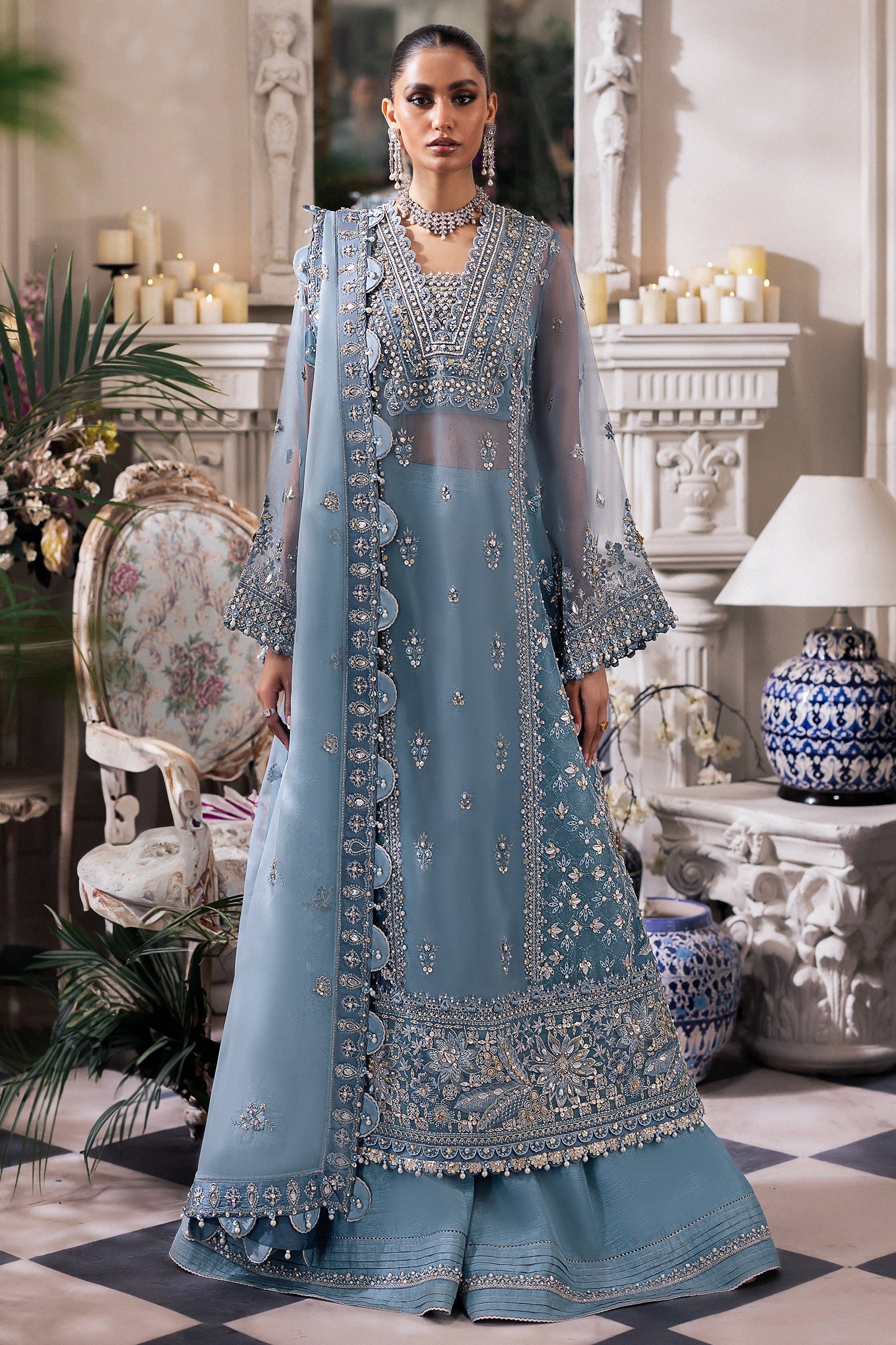 Zaha | Gossamer Formals 24 | AZURA (ZC24-07) by Designer Zaha - House of Maryam - Pakistani Designer Ethnic Wear in {{ shop.shopifyCountryName }}