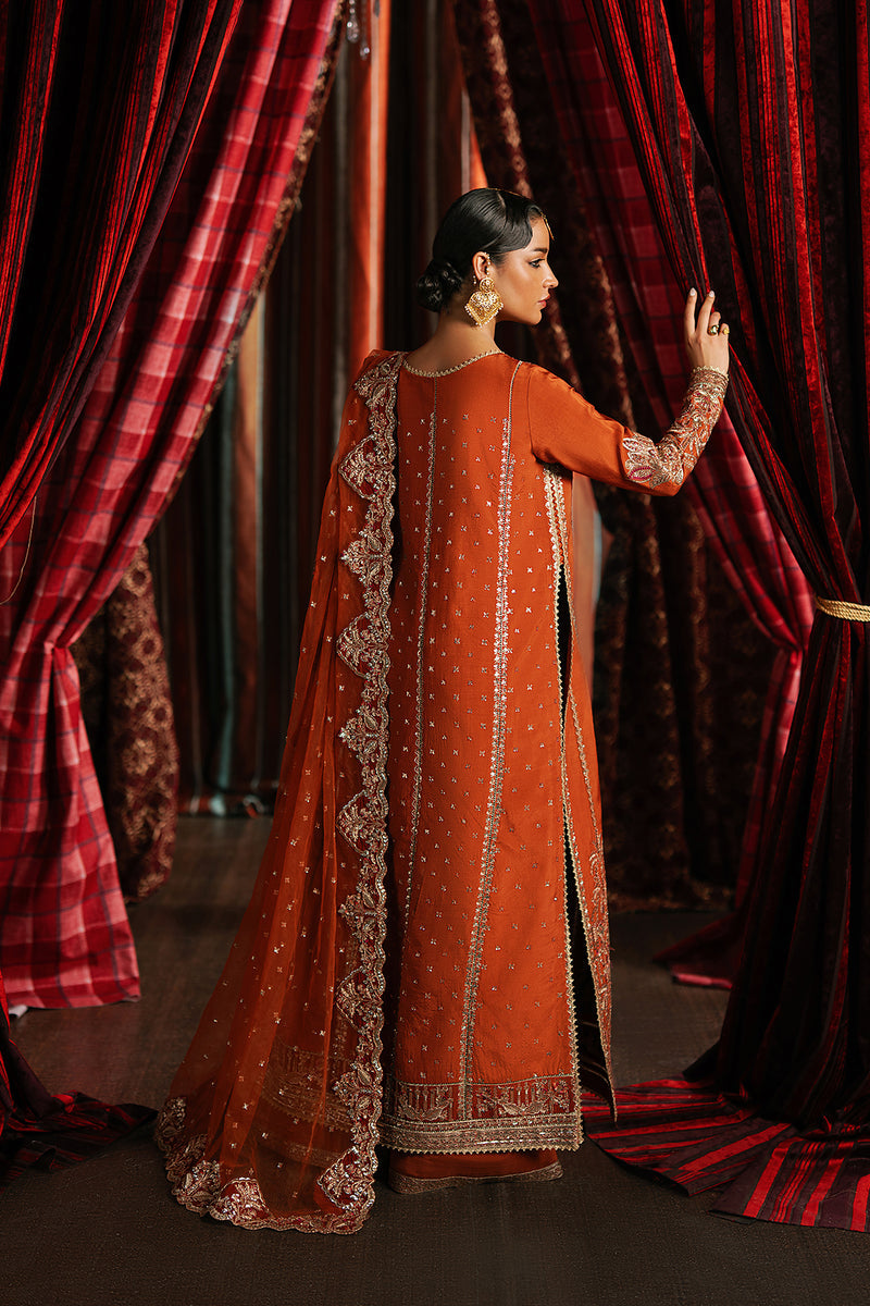 Afrozeh Aafreen rust raw silk formal suit, photo 2