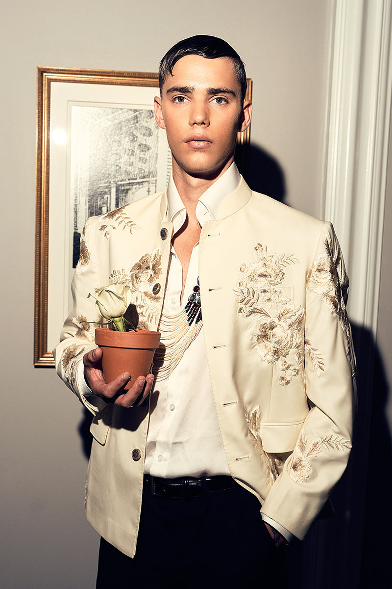 Republic By Omar Farooq | Bandhgala Suit | "Aimal" Bandhgala Jacket -  Republic by Omar Farooq Bandhgala Suit - Original Designer Dress - House of Maryam