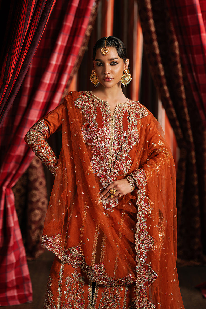 Afrozeh Aafreen rust raw silk formal suit, photo 4
