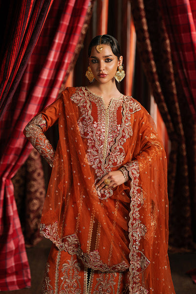 Afrozeh Aafreen rust raw silk formal suit, photo 4