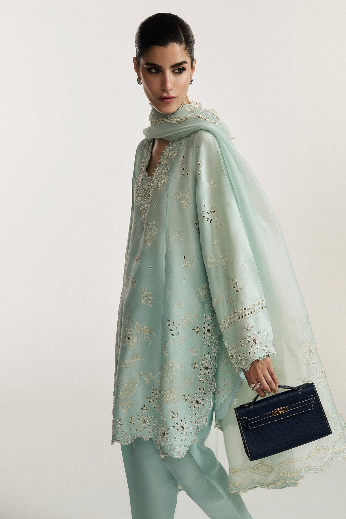Elan I Vital Ornee I BLEU SÉRÉNITÉ (EV-21359) -  Elan Ladies Clothes - Original Designer Dress - House of Maryam