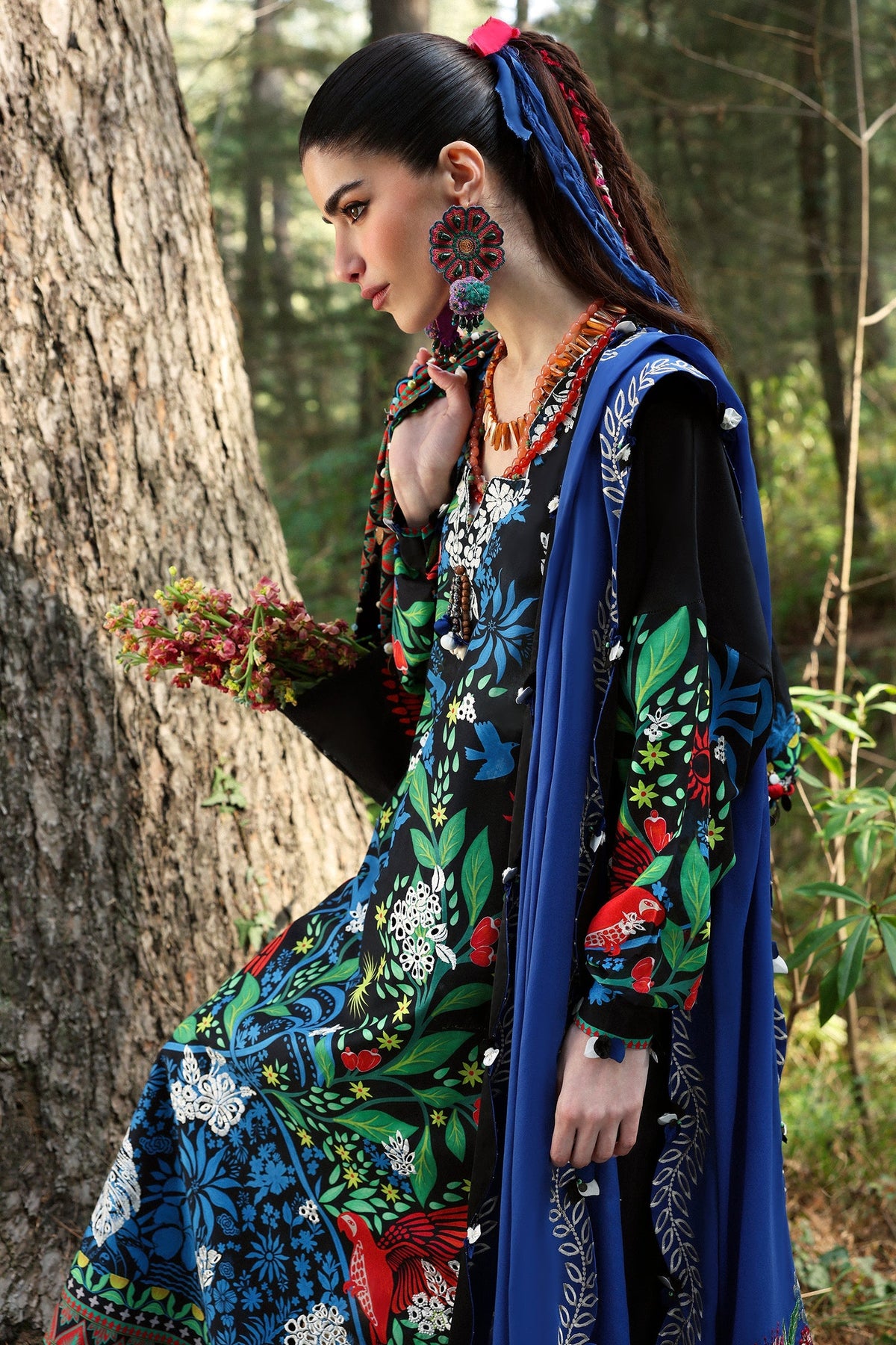 Zaha | Lawn 25 | BLACK SOLANA (ZL25-03 A) -  Zaha Ladies Clothes - Original Designer Dress - House of Maryam