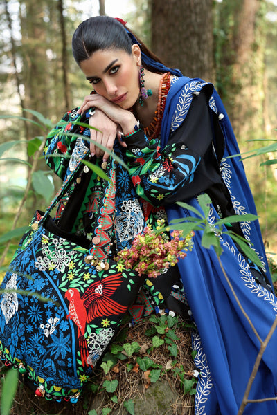 Zaha | Lawn 25 | BLACK SOLANA (ZL25-03 A) -  Zaha Ladies Clothes - Original Designer Dress - House of Maryam