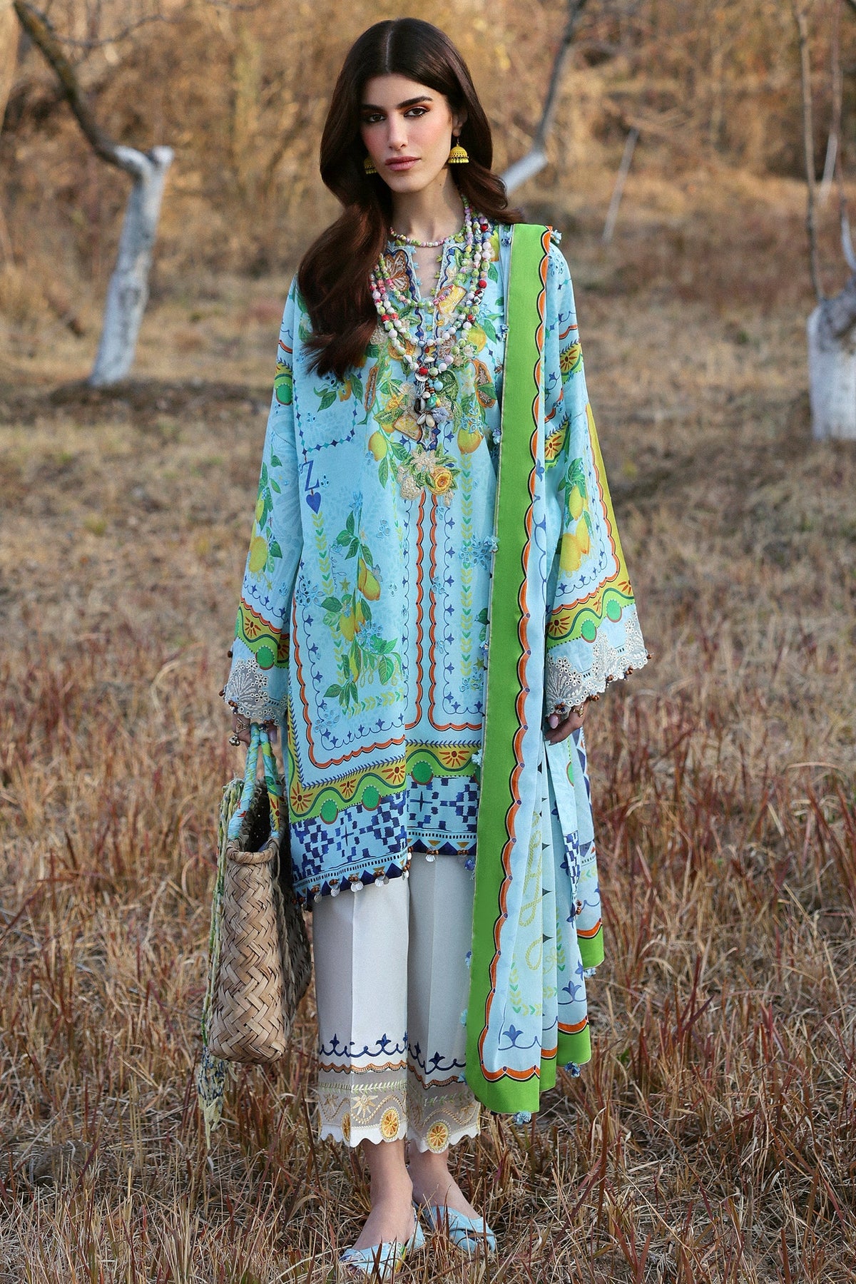 Zaha | Lawn 25 | DAHLIA (ZL25-04 B) -  Zaha Ladies Clothes - Original Designer Dress - House of Maryam