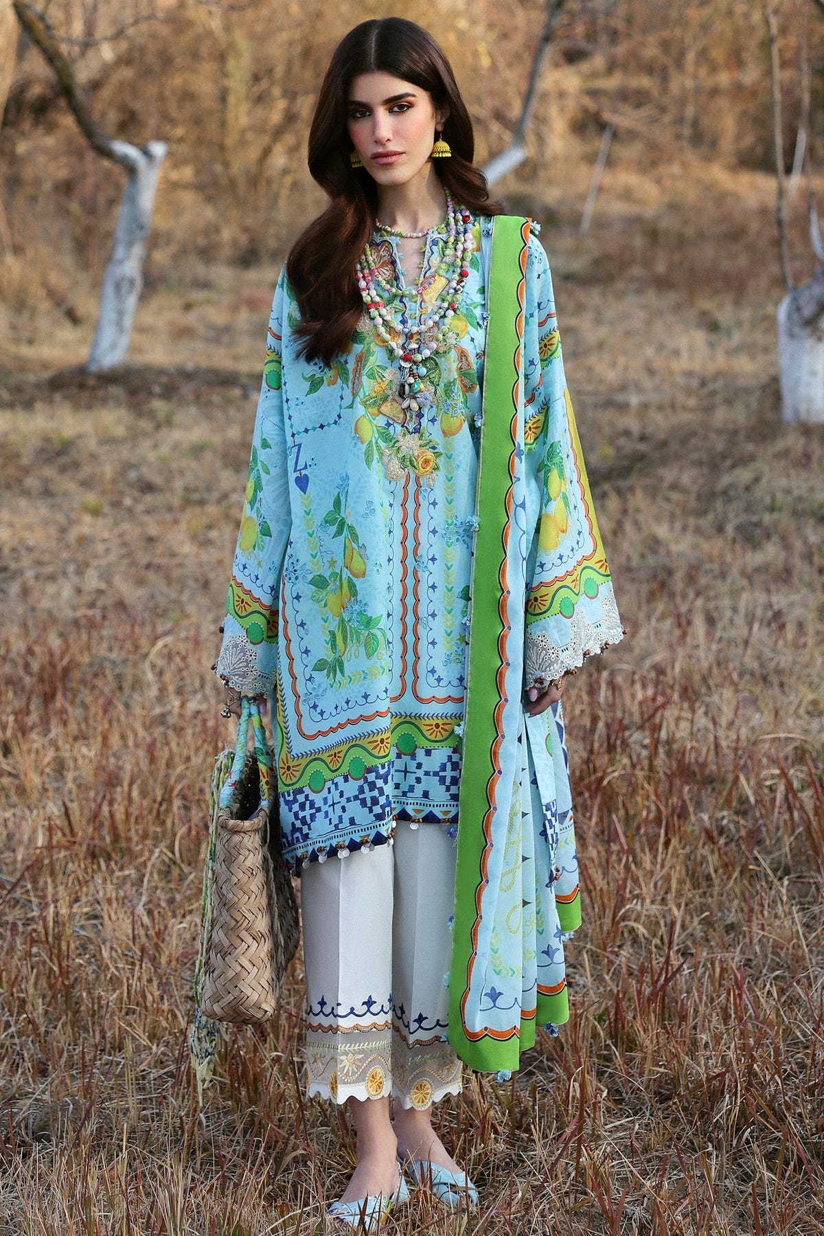 Zaha | Lawn 25 | DAHLIA (ZL25-04 B) -  Zaha Ladies Clothes - Original Designer Dress - House of Maryam
