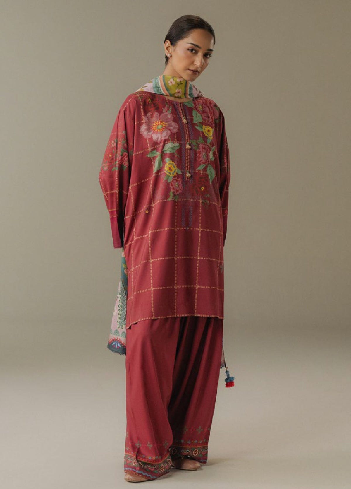 Zara Shahjahan | Coco Prints 25 |Olive Hour-5B