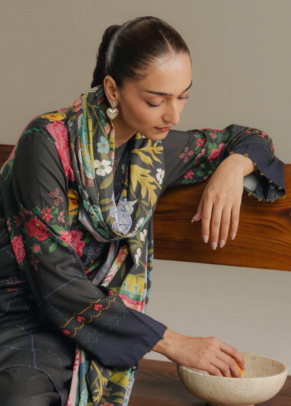 Zara Shahjahan | Coco Prints 25 |  Olive Hour-5A, image 4