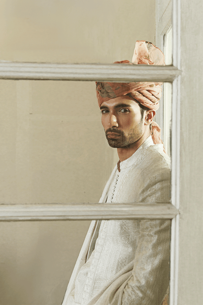 Republic By Omar Farooq | Couture Prince Coat | Ivory White Prince Coat -  Republic by Omar Farooq Couture Prince Coat - Original Designer Dress - House of Maryam