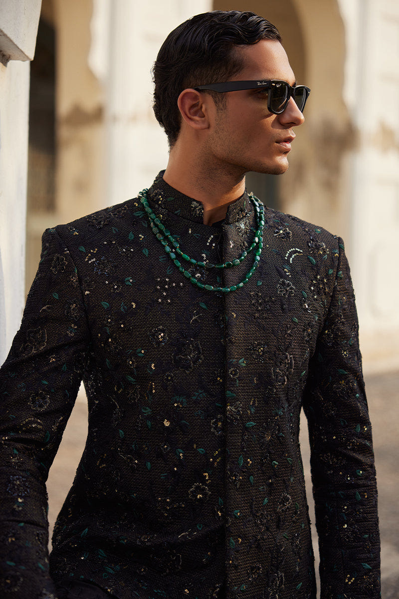 Republic By Omar Farooq | Bandhgala Suit | "Soroush" Bandhgala Jacket -  Republic by Omar Farooq Bandhgala Suit - Original Designer Dress - House of Maryam