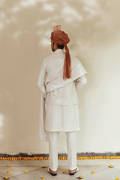 Republic By Omar Farooq | Couture Prince Coat | Ivory White Prince Coat -  Republic by Omar Farooq Couture Prince Coat - Original Designer Dress - House of Maryam
