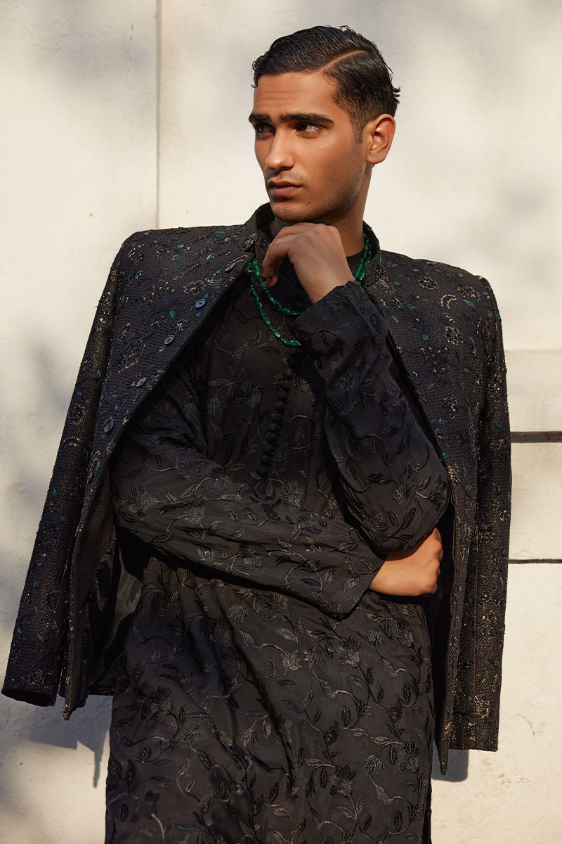 Republic By Omar Farooq | Bandhgala Suit | "Soroush" Bandhgala Jacket -  Republic by Omar Farooq Bandhgala Suit - Original Designer Dress - House of Maryam