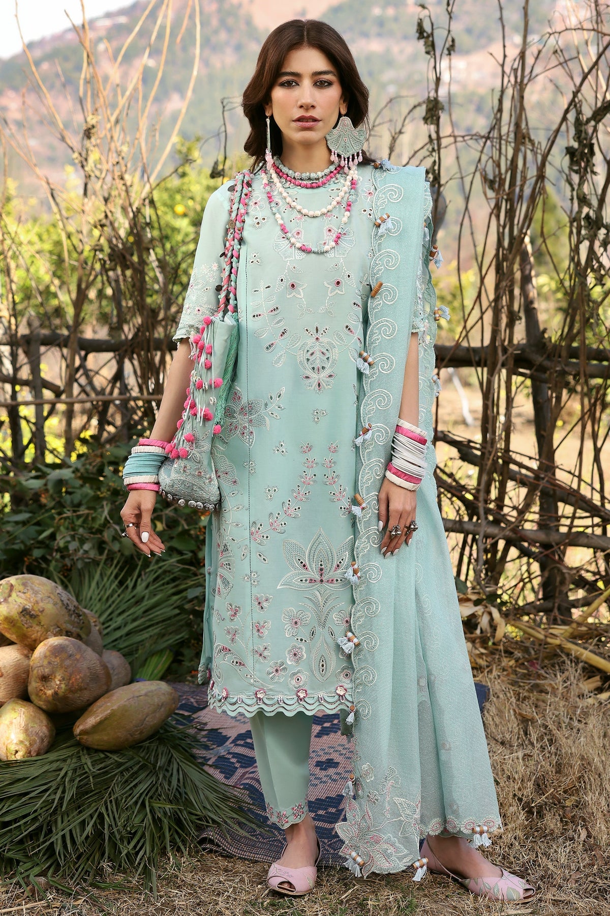 Zaha | Lawn 25 | AABROO (ZL25-05 A) -  Zaha Ladies Clothes - Original Designer Dress - House of Maryam