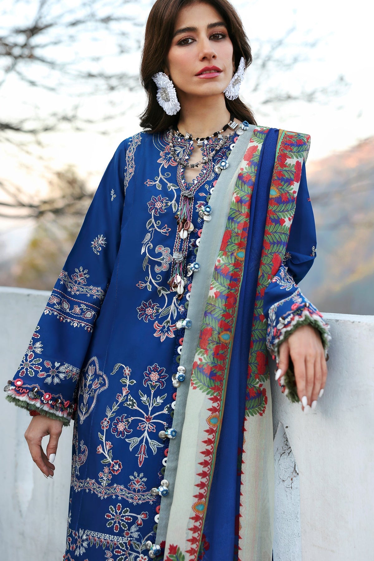 Zaha | Lawn 25 | MAYA (ZL25-15 B) -  Zaha Ladies Clothes - Original Designer Dress - House of Maryam
