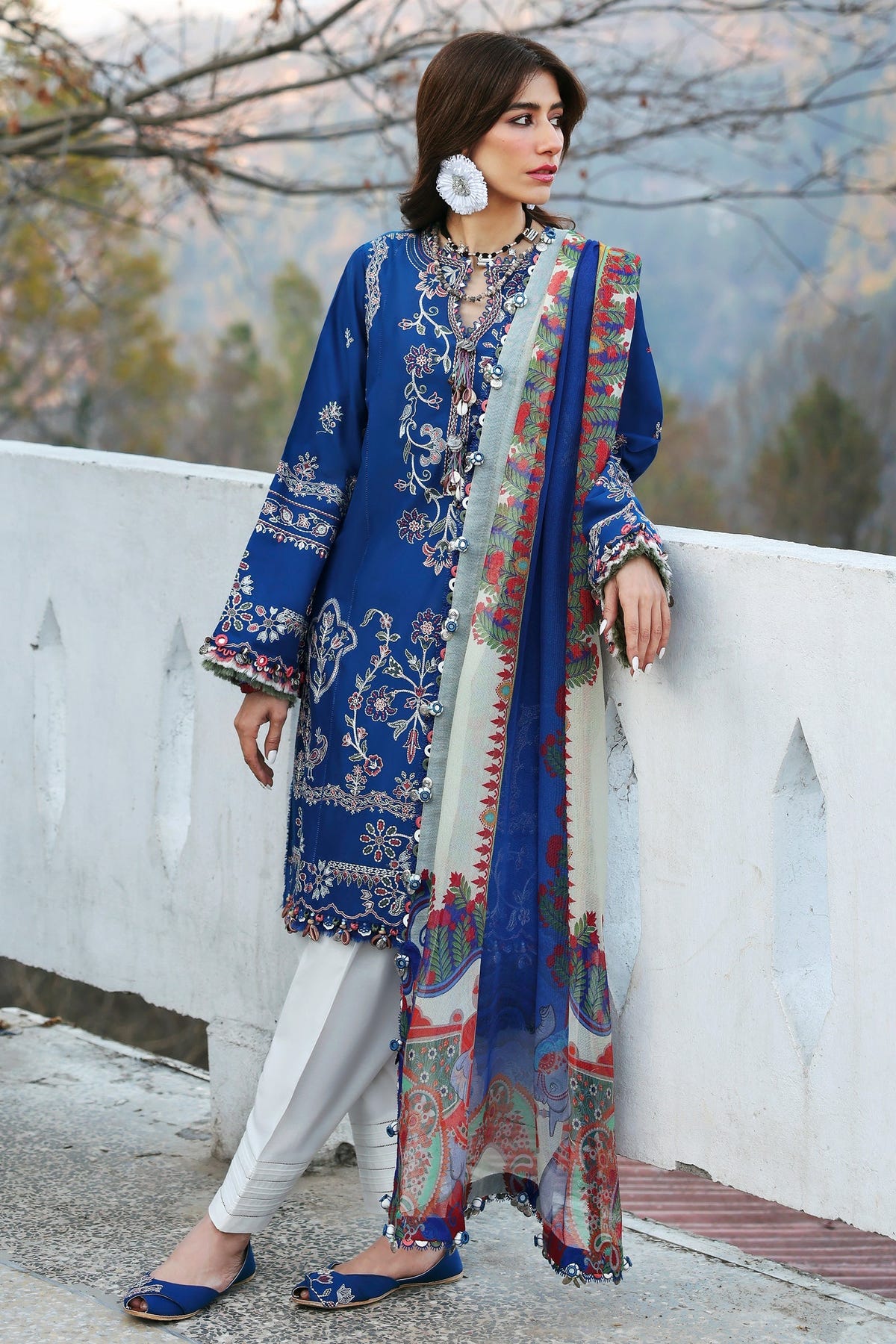 Zaha | Lawn 25 | MAYA (ZL25-15 B) -  Zaha Ladies Clothes - Original Designer Dress - House of Maryam