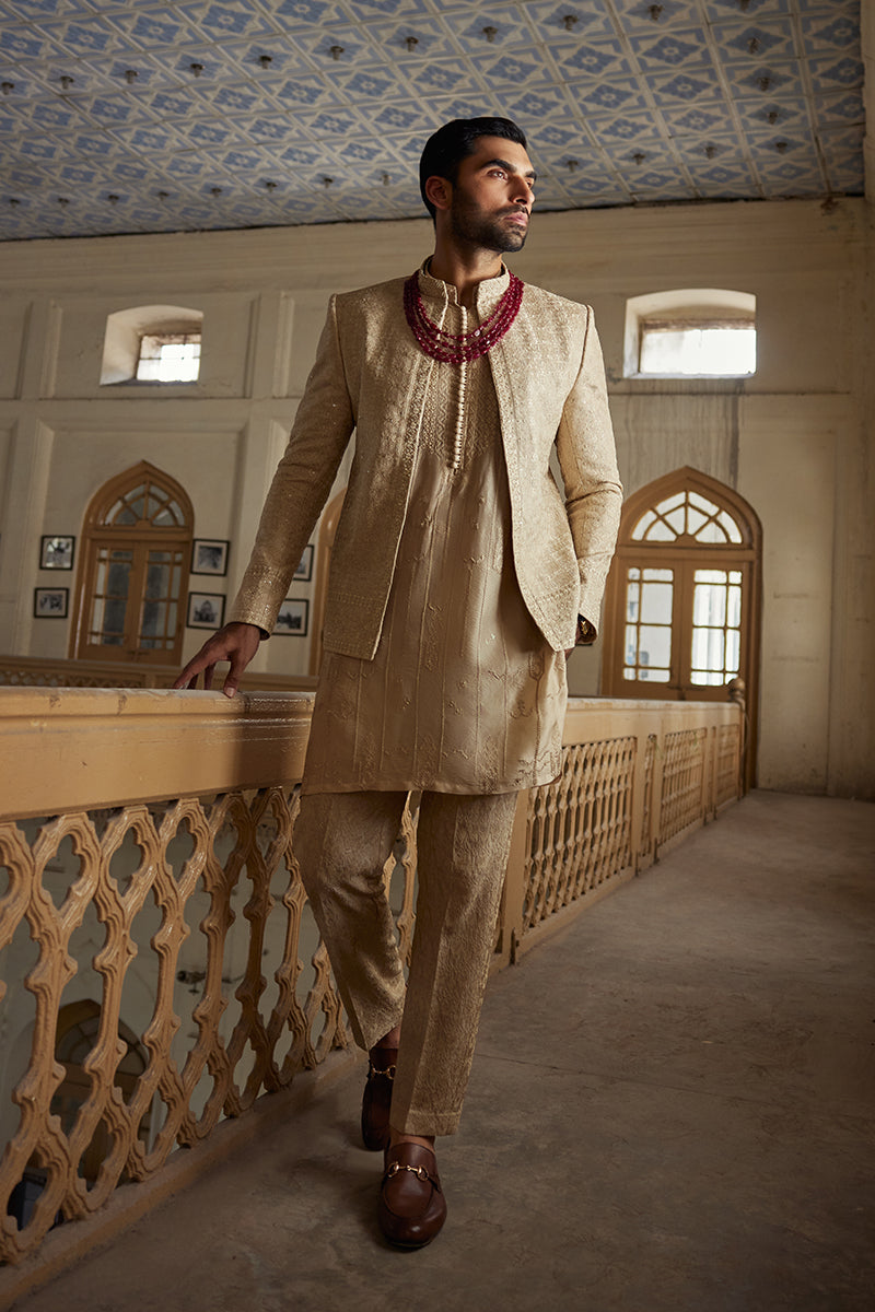 Republic By Omar Farooq | Bandhgala Suit | "Darius' Bandhgala Jacket -  Republic by Omar Farooq Bandhgala Suit - Original Designer Dress - House of Maryam