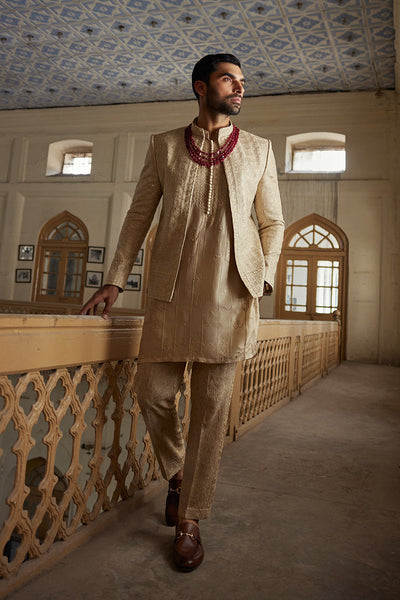 Republic By Omar Farooq | Bandhgala Suit | "Darius' Bandhgala Jacket -  Republic by Omar Farooq Bandhgala Suit - Original Designer Dress - House of Maryam