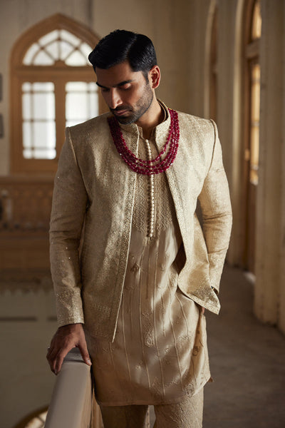 Republic By Omar Farooq | Bandhgala Suit | "Darius' Bandhgala Jacket -  Republic by Omar Farooq Bandhgala Suit - Original Designer Dress - House of Maryam