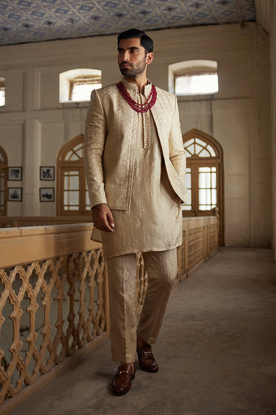 Republic By Omar Farooq | Bandhgala Suit | "Darius' Bandhgala Jacket -  Republic by Omar Farooq Bandhgala Suit - Original Designer Dress - House of Maryam