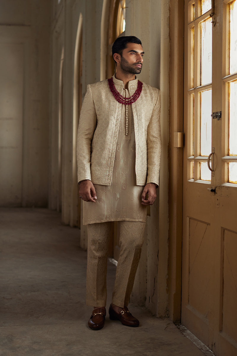 Republic By Omar Farooq | Bandhgala Suit | "Darius' Bandhgala Jacket -  Republic by Omar Farooq Bandhgala Suit - Original Designer Dress - House of Maryam