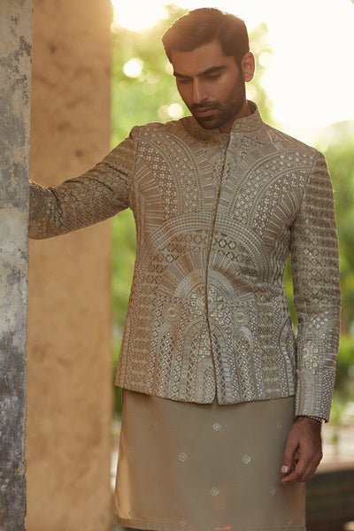Republic By Omar Farooq | Bandhgala Suit | "Aurang" Bandhgala Jacket -  Republic by Omar Farooq Bandhgala Suit - Original Designer Dress - House of Maryam
