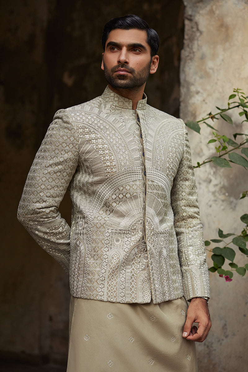 Republic By Omar Farooq | Bandhgala Suit | "Aurang" Bandhgala Jacket -  Republic by Omar Farooq Bandhgala Suit - Original Designer Dress - House of Maryam