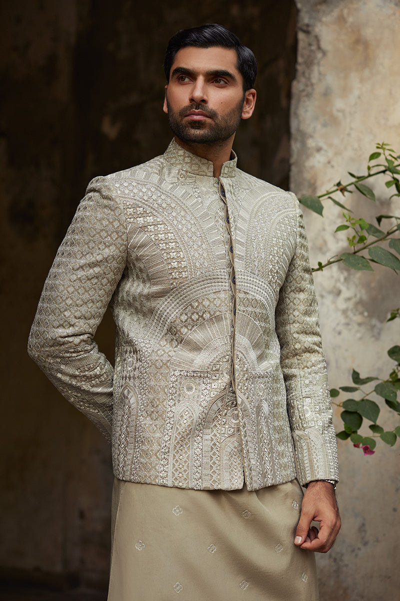 Republic By Omar Farooq | Bandhgala Suit | "Aurang" Bandhgala Jacket -  Republic by Omar Farooq Bandhgala Suit - Original Designer Dress - House of Maryam